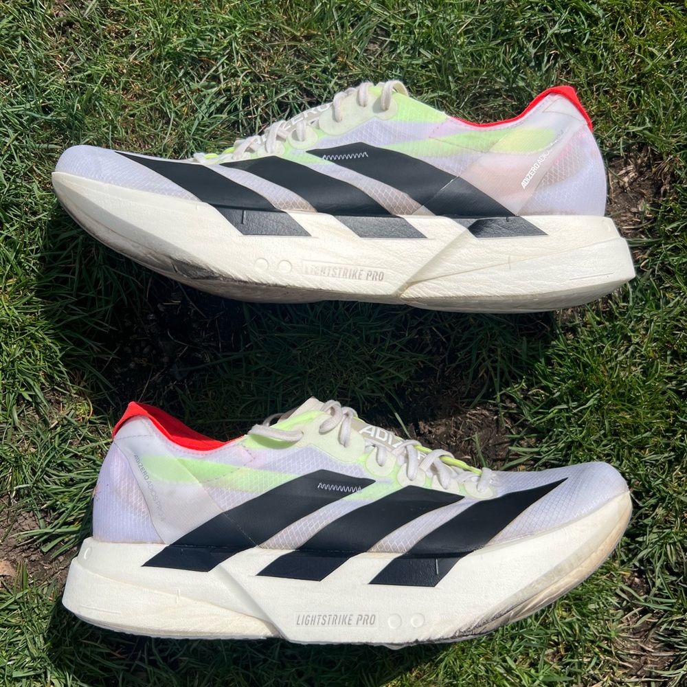 adidas White Black Neon Green Red Running Shoes